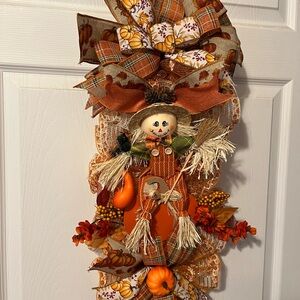 Festive Autumn Scarecrow Door Decoration